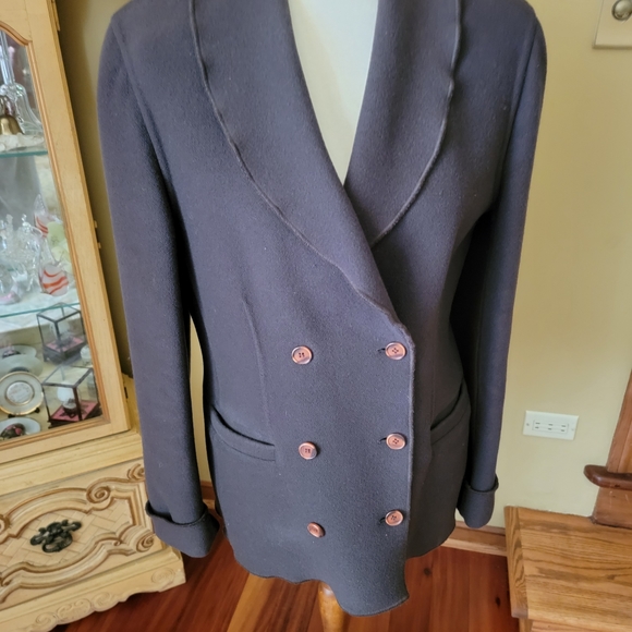 GIORGIO ARMANI WOOL/CASHMERE DOUBLE-BREAST BLAZER - Picture 5 of 16